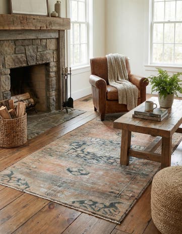 3' 6 x 6' Hand Knotted Ultra Vintage Persian Wool Rug