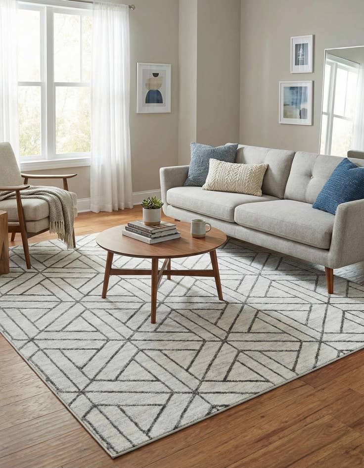 Detail image of  6' x 6' Lattice Trellis Square Rug