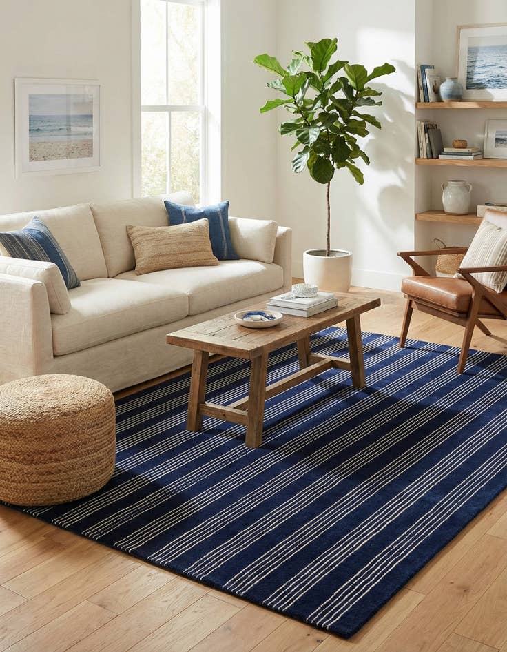 Detail image of 6' 1 x 9' Jill Zarin Striped Wool Rug