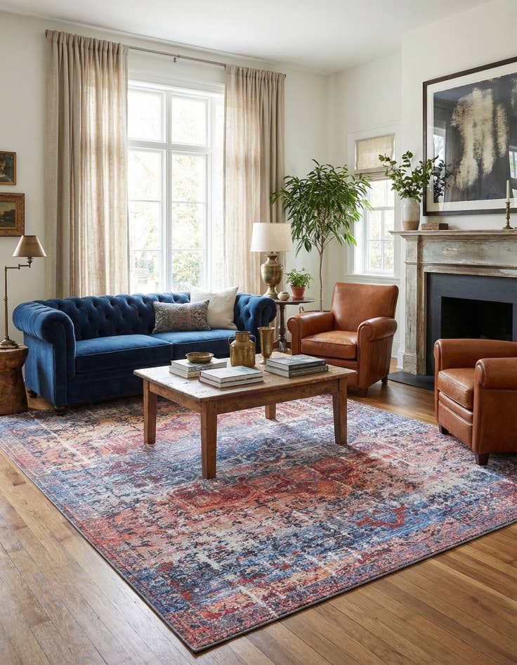 Detail image of  7' 10 x 11'  Washable Francesca Rug