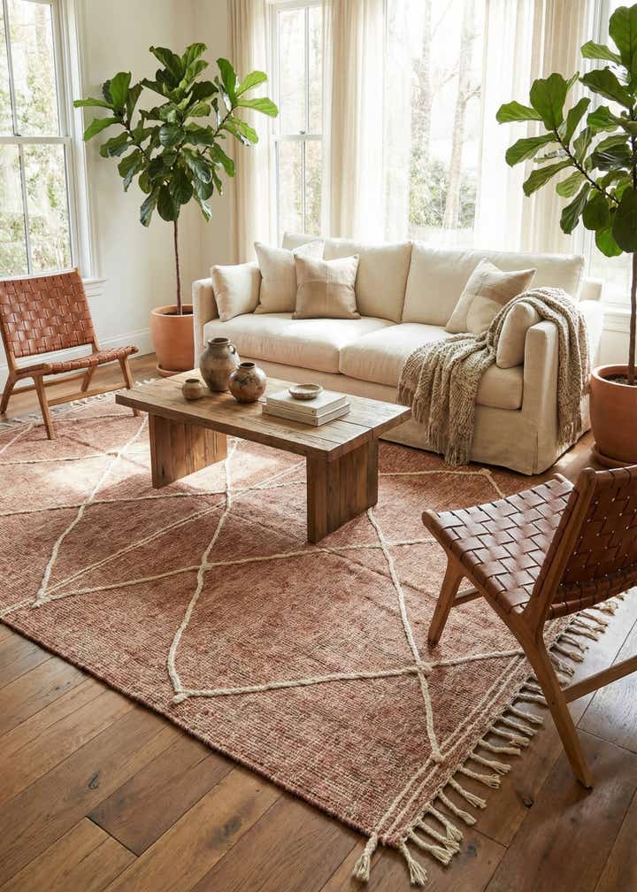 6' 2 x 9' 9 Hand Knotted Moroccan Wool Rug