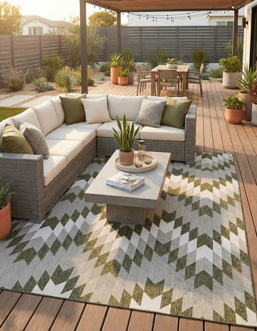 10' x 14' Easy-Clean Modern Indoor / Outdoor Rug