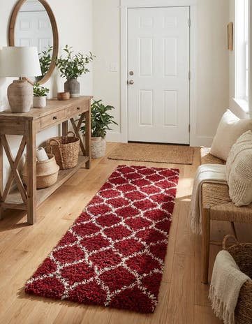 2' x 7' Lattice Shag Runner Rug
