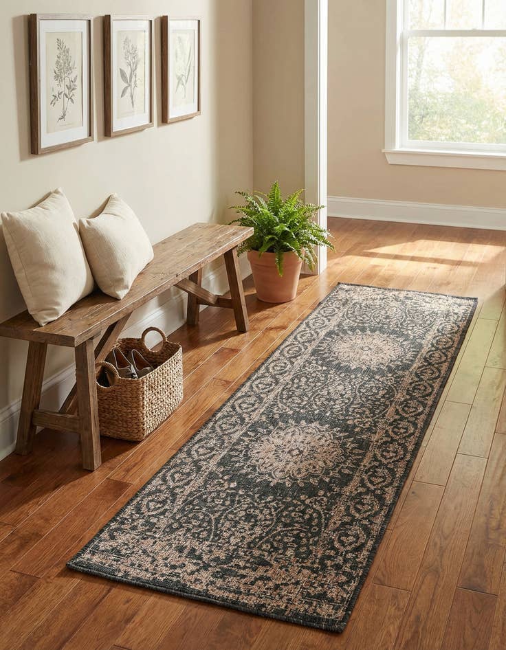 Detail image of 2' x 6' Easy-Clean Traditional Indoor / Outdoor Runner Rug