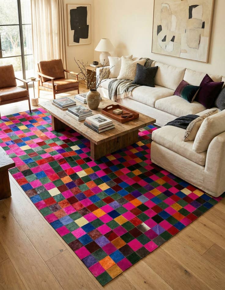 Detail image of  7' 11 x 9' 10 Cowhide - Patchwork Rug