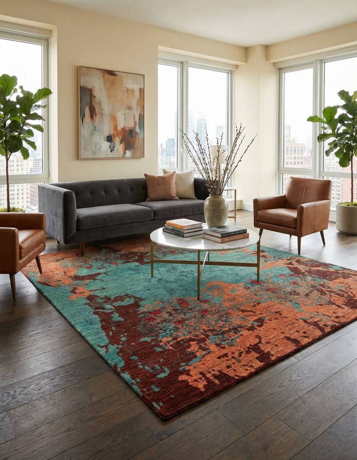 Detail image of 5' 5 x 7' 9 Anar Wool Rug