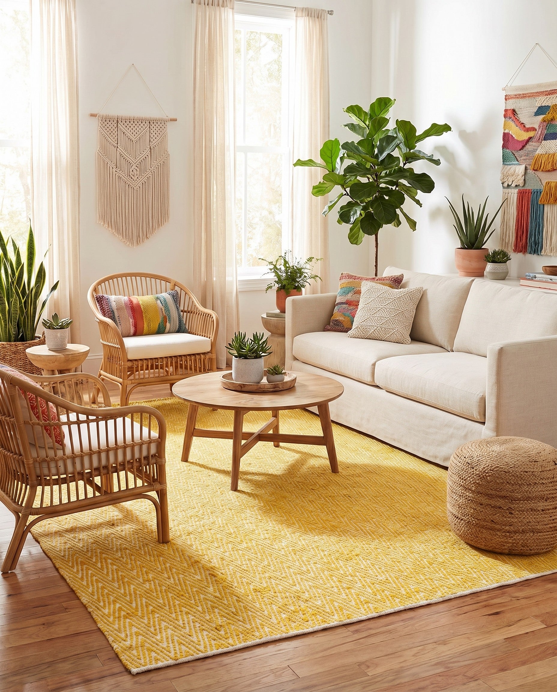 10' x 14' 1 Hand Woven Chindi Chevron Rug
