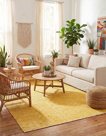 10' x 14' 1 Hand Woven Chindi Chevron Rug
