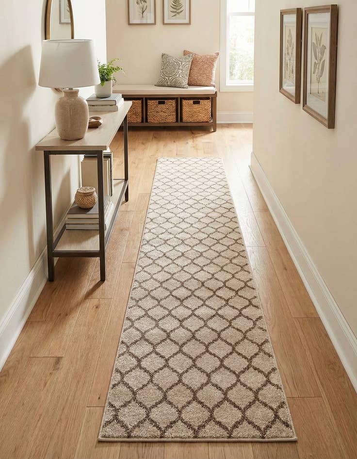 Detail image of  2' 7 x 19' 8 Lattice Runner Rug