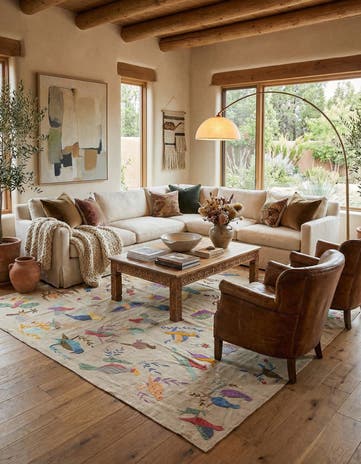 7' 9 x 9' 1 Hand Woven Kilim Suzani Wool Rug