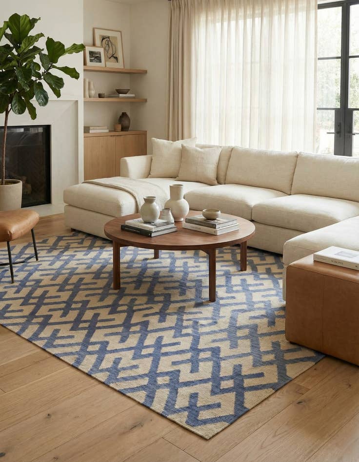 Detail image of  6' 2 x 7' 10  Hand Woven Kilim Modern Wool Rug