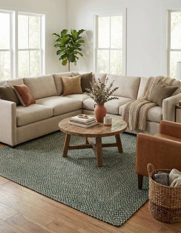 7' 10 x 7' 10 Handmade Tweed Braided Jute Square Rug
