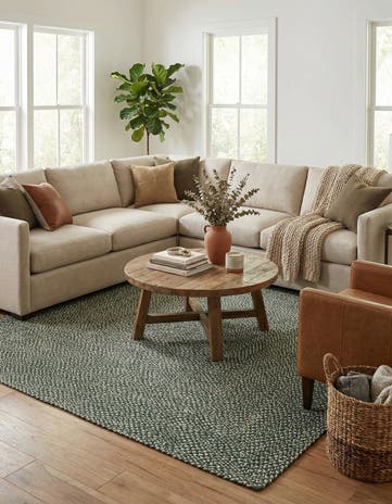 7' 10 x 7' 10 Handmade Tweed Braided Jute Square Rug
