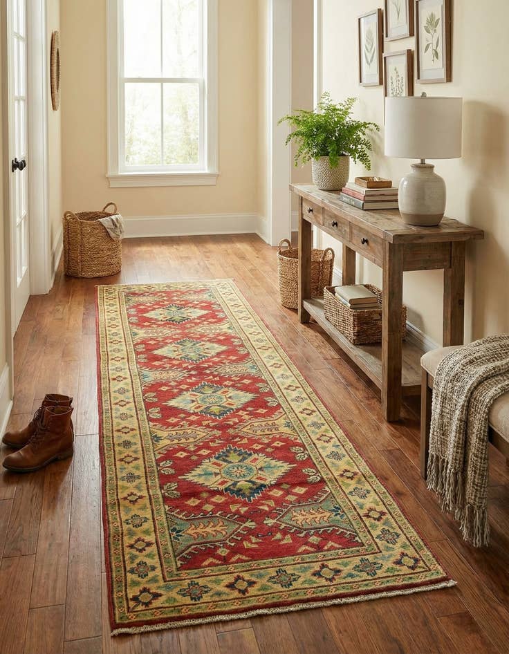 Detail image of 2' 9 x 10'  Hand Knotted Kazak Runner Rug