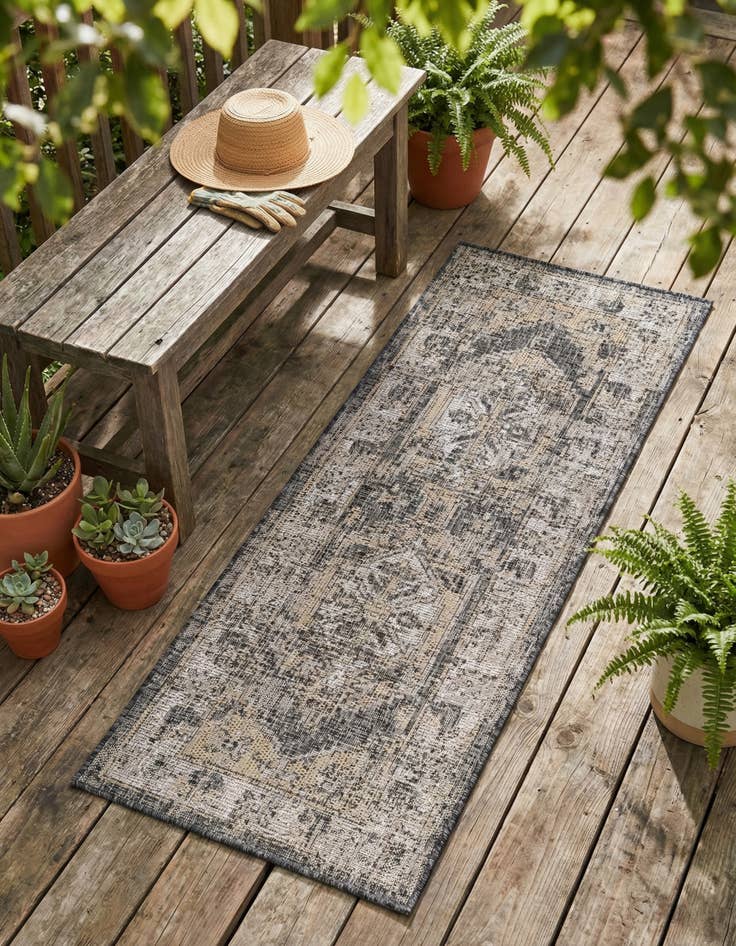 Detail image of 2' x 5' 3  Washable Traditional Indoor / Outdoor Runner Rug