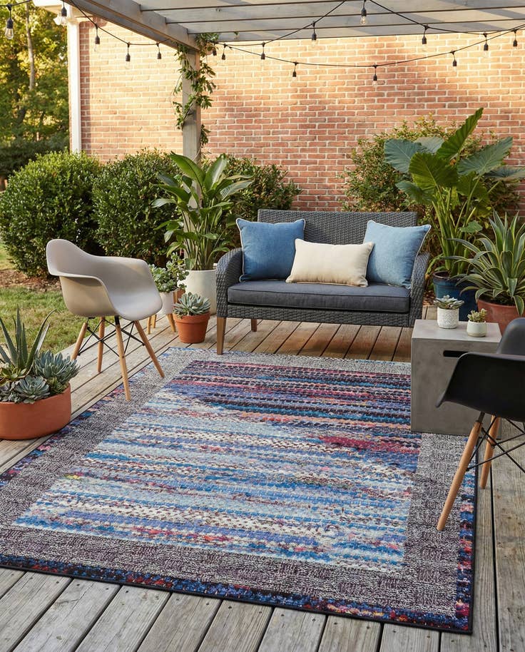 Detail image of 5' x 7' Easy-Clean Modern Indoor / Outdoor Rug
