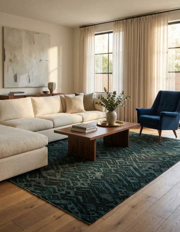 8' x 10' 4 Hand Knotted Darya Wool Rug