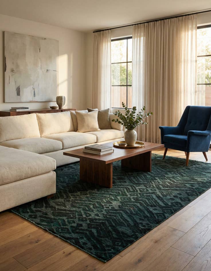 Detail image of 8' x 10' 4  Hand Knotted Darya Wool Rug