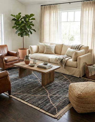 6' 3 x 9' 5 Hand Knotted Moroccan Wool Rug