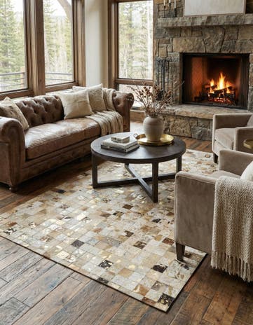 5' 2 x 8' Cowhide - Patchwork Rug