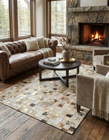 5' 2 x 8' Cowhide - Patchwork Rug