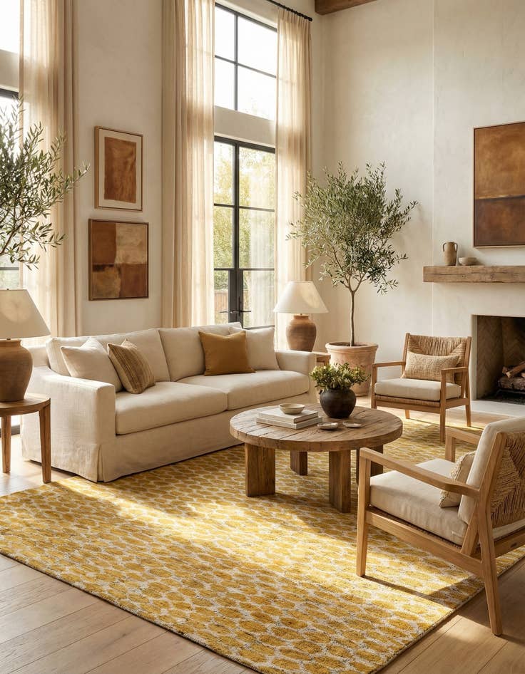 Detail image of 5' 11 x 9' 1  Hand Knotted Darya Wool Rug