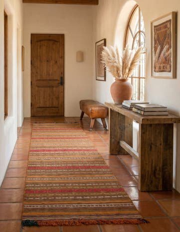 3' 6 x 10' Hand Woven Kilim Fars Wool Runner Rug
