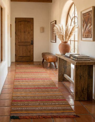 3' 6 x 10' Hand Woven Kilim Fars Wool Runner Rug