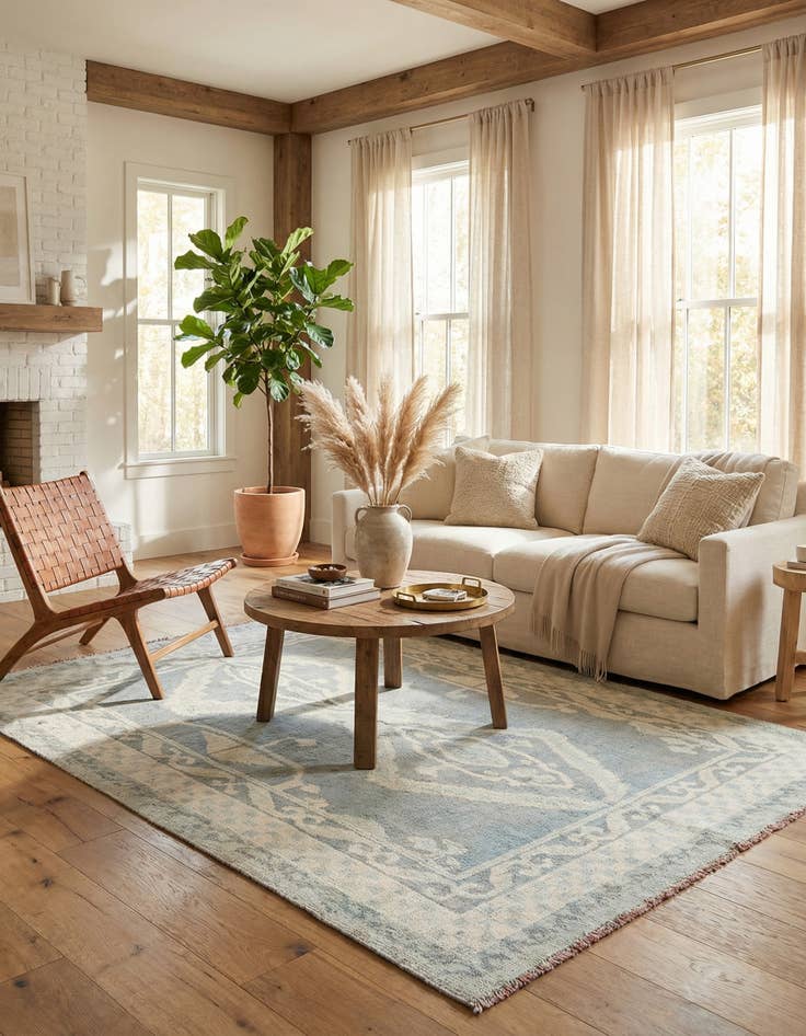 Detail image of 8' x 9' 10  Hand Knotted Moroccan Wool Rug