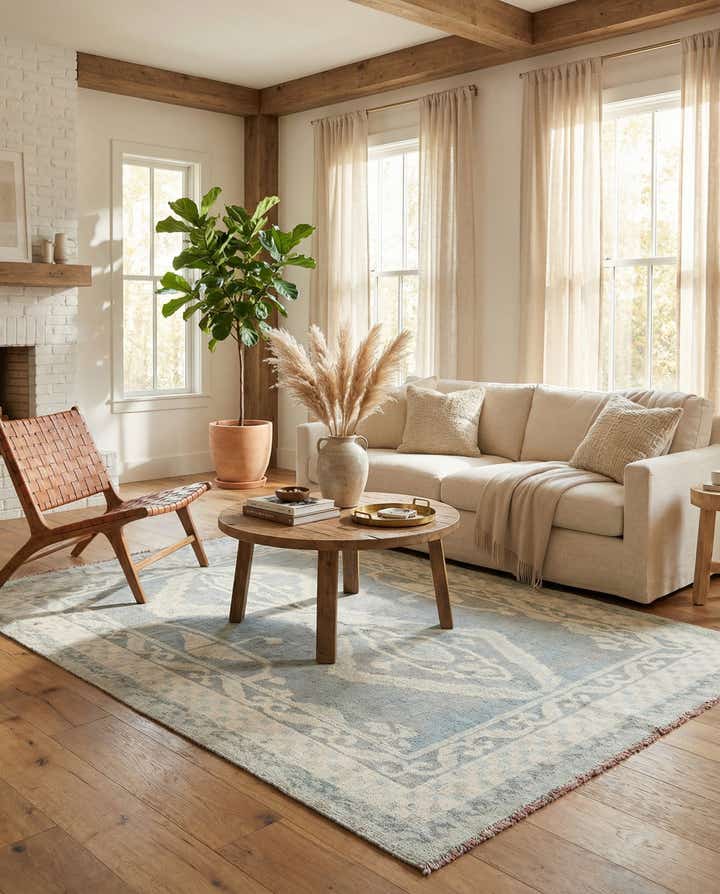 8' x 9' 10 Hand Knotted Moroccan Wool Rug