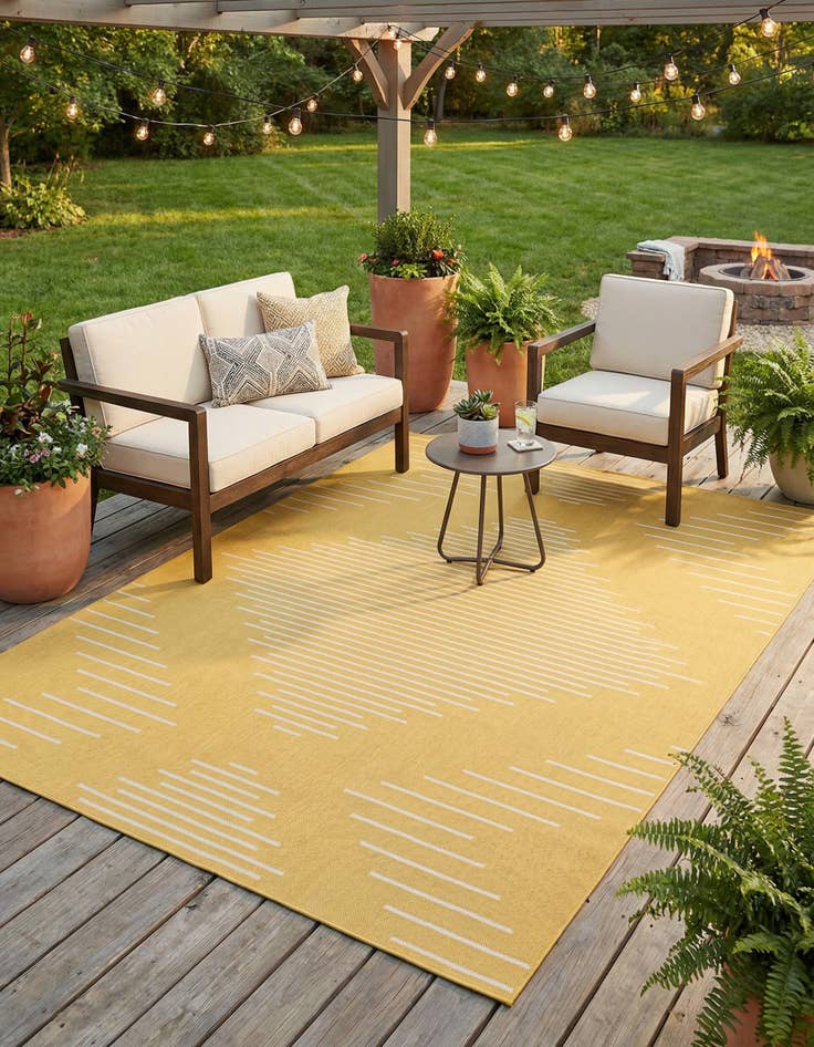 Detail image of 7' 10 x 10'  Washable Modern Indoor / Outdoor Rug