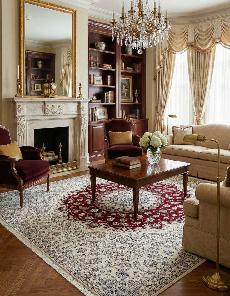 Detail image of 8' 3 x 8' 5 Nain Square Rug