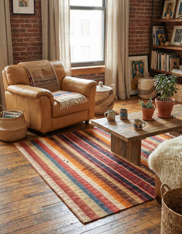 Detail image of  4' 6 x 6' 2 Jajim Rug