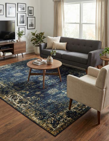 Navy Blue Monte Carlo Rug