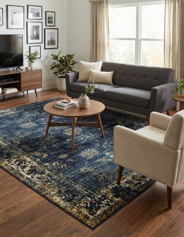 Navy Blue Monte Carlo Rug