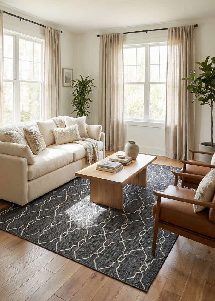 9' x 12' Easy-Clean Trellis Indoor / Outdoor Rug