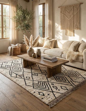 5' 11 x 7' 9 Hand Knotted Moroccan Wool Rug