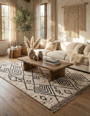 5' 11 x 7' 9 Hand Knotted Moroccan Wool Rug