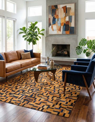 5' x 7' 11 Cowhide - Patchwork Rug