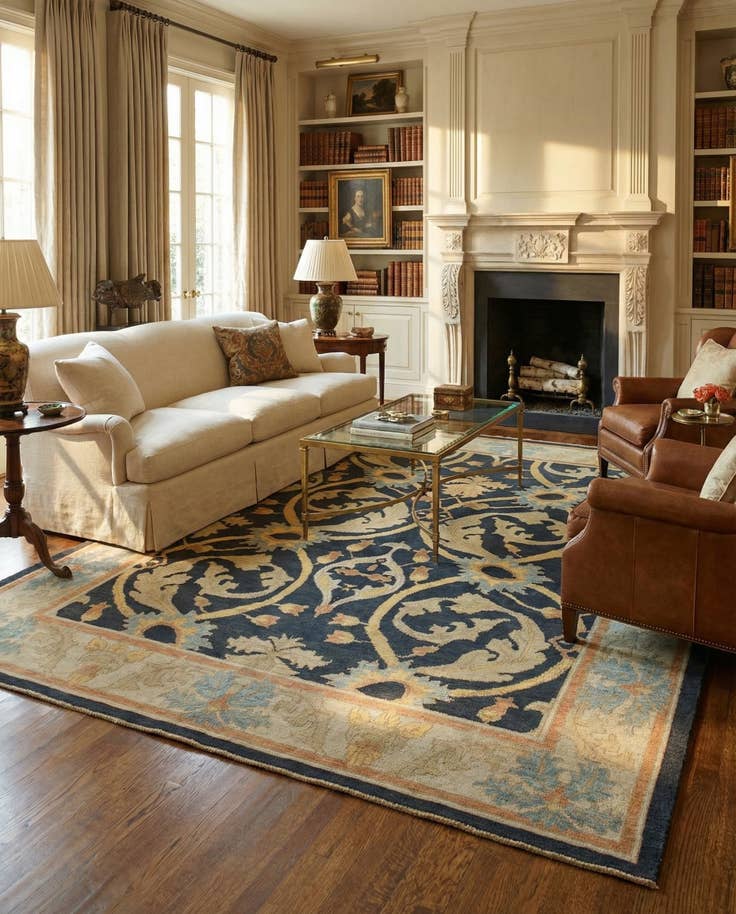 Detail image of 10' 2 x 13' 3 Hand Knotted Oushak Wool Rug