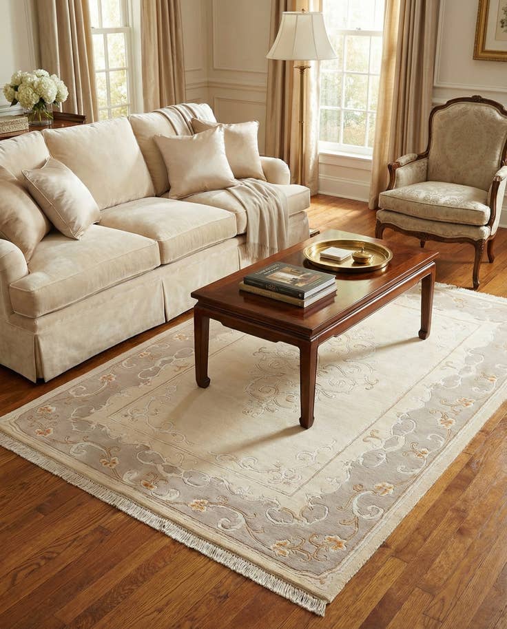 Detail image of 4' 1 x 6' Hand Knotted Darya Wool Rug