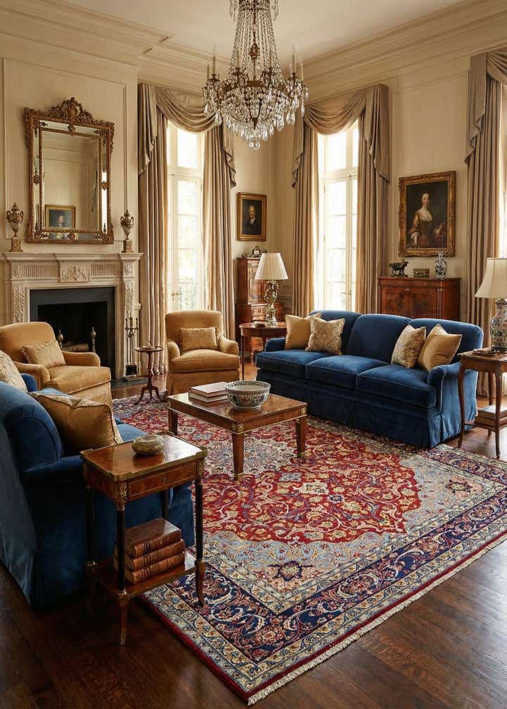 9' 8 x 12' 9 Hand Knotted Isfahan Persian Wool Rug