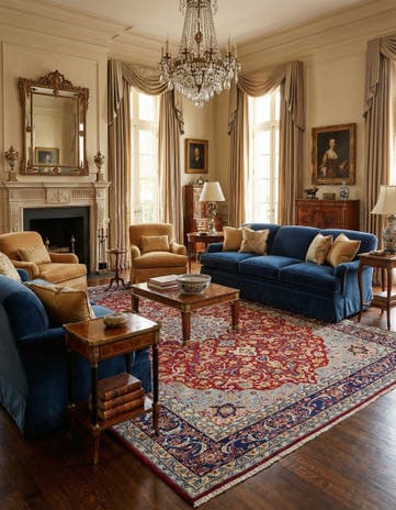 9' 8 x 12' 9 Hand Knotted Isfahan Persian Wool Rug