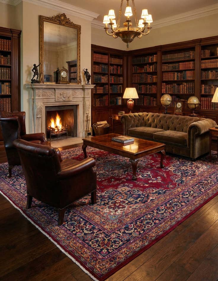 Detail image of  9' 9 x 13'  Hand Knotted Birjand Persian Wool Rug