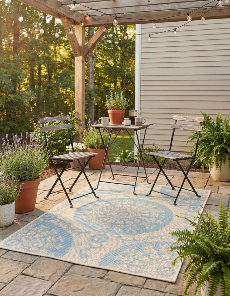 Detail image of 2' 2 x 3'  Washable Botanical Indoor / Outdoor Rug