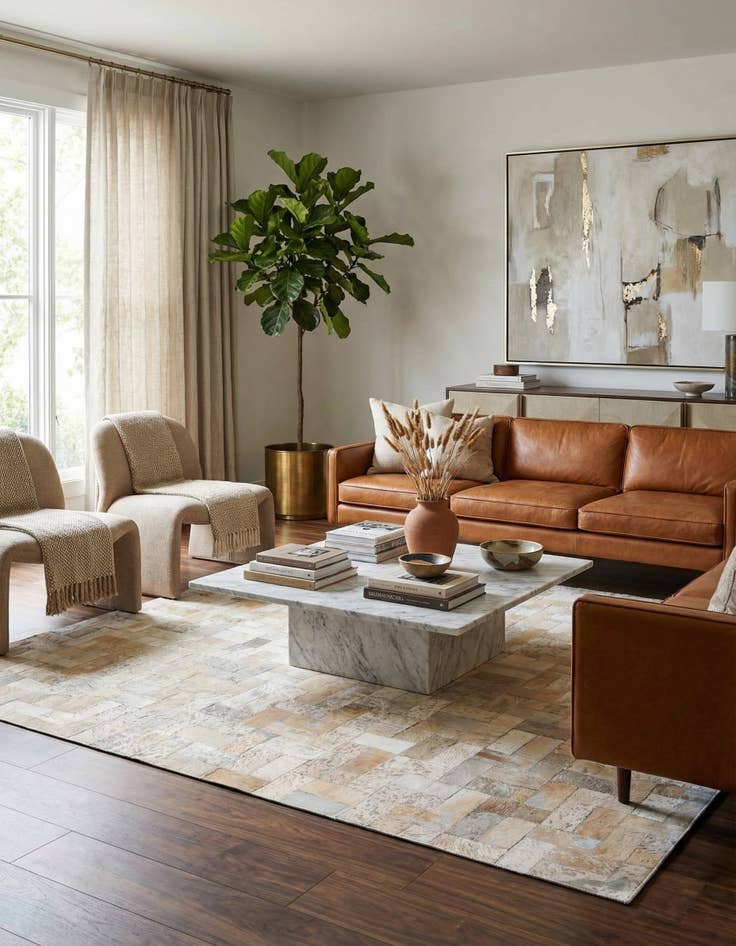 Detail image of 5' 3 x 8' 3 Cowhide Rug