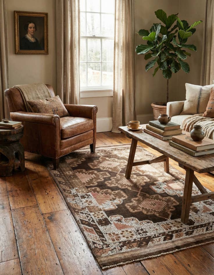 Detail image of 3' 5 x 6' 3  Hand Knotted Ultra Vintage Persian Wool Rug