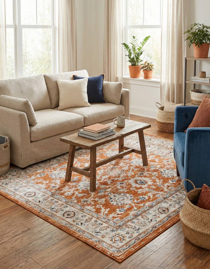 Detail image of 5' 3 x 5' 3 Charlotte Square Rug