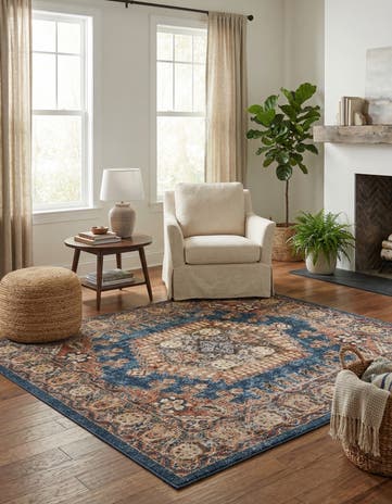Blue Eden Square Rug