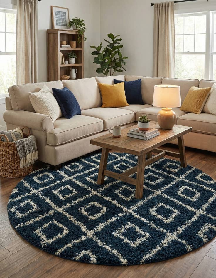 Detail image of 10' x 10' Trellis Shag Round Rug